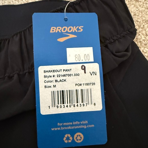 NWT Brooks Women Shakeout Pant Black Size M Jogger Athletic Sportswear - Picture 8 of 11